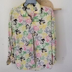 Vintage Pop Art Print Long-Sleeve Shirt - Multicolor